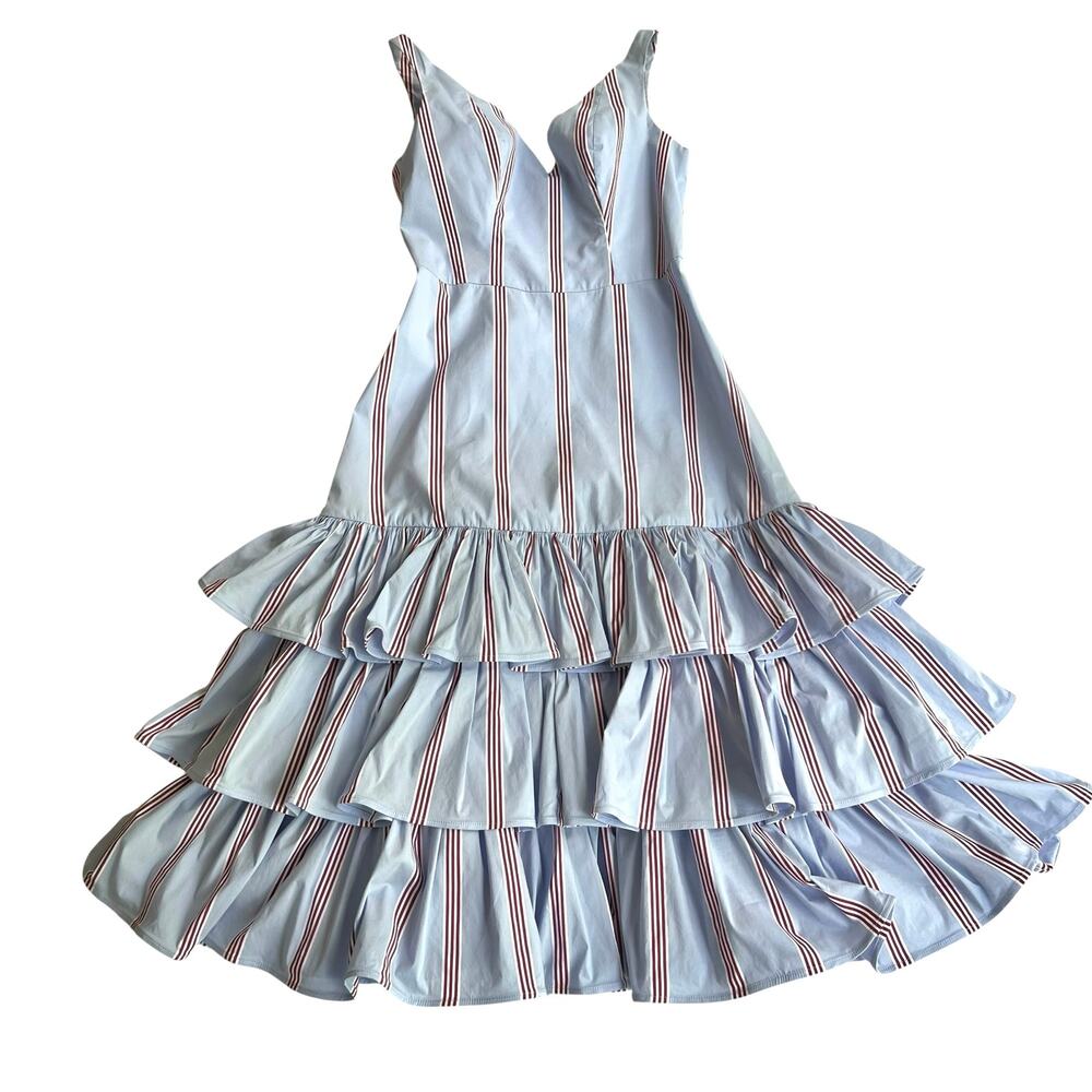 Stella Jean Tiered Ruffle Dress Italian Runway Style 46 (8-10) Retail $1100